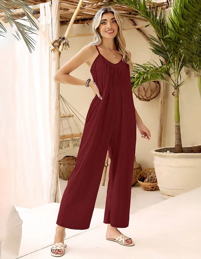 ekouaer-jumpsuits-stretch-ribbed-jumpsuit-mit-taschen image 1