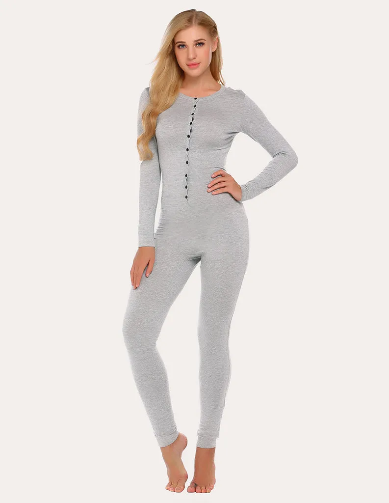 ekouaer-thermals-one-piece-thermal-romper-thermo-overall-damen image 1