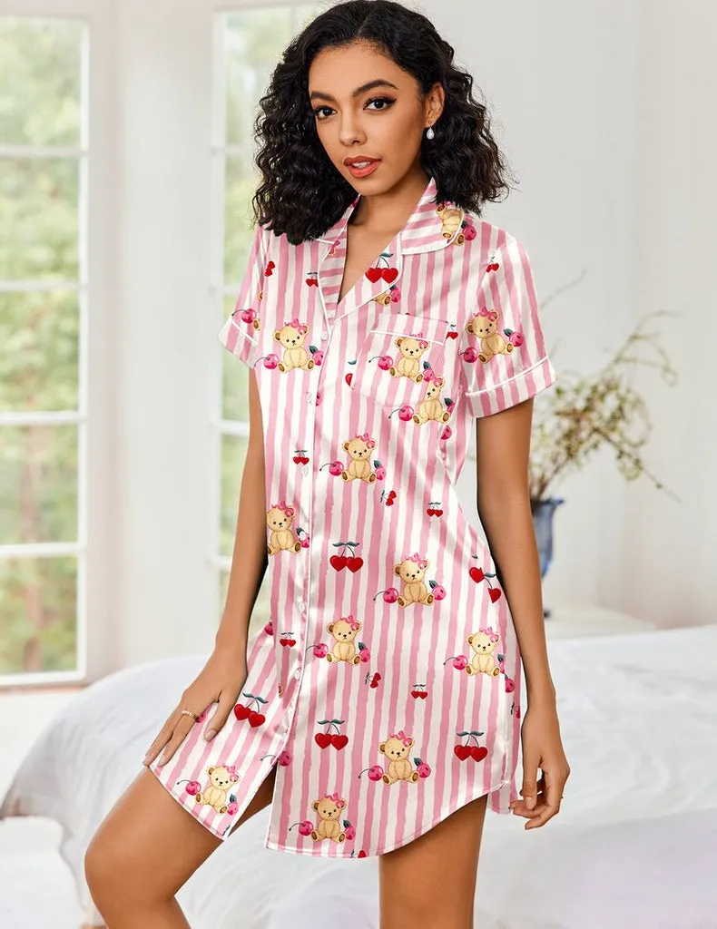 ekouaer-nightgowns-satin-sleepshirt-hemdkragen-teddy-lang image 1