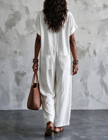 ekouaer-jumpsuits-overall-kurzarm-weit-schwarz-polyester image 3