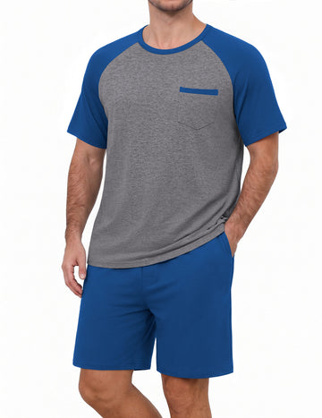 ekouaer-pajama-sets-herren-pyjama-kurz-bambus-atmungsaktiv image 2