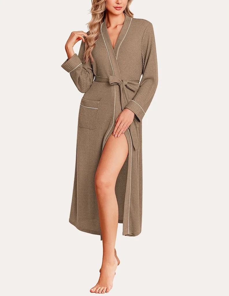 ekouaer-robes-waffel-bademantel-leicht-mit-g-rtel image 1