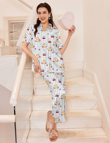 ekouaer-comfy-satin-teddy-pyjama-set-kurz-taschen image 3