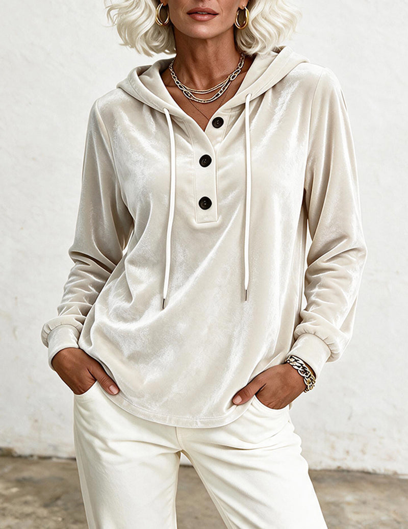 ekouaer-velvet-hoodie-samt-sweatshirt-schwarz image 3