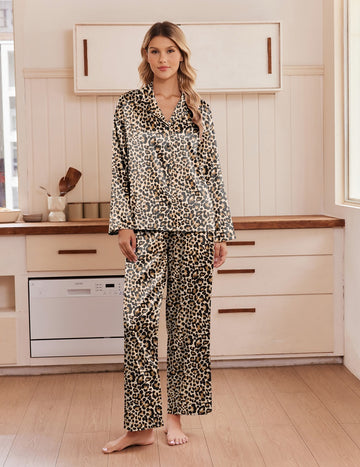 ekouaer-pajama-sets-satin-pyjama-2-teilig-langarm-mit-kn-pfen image 4