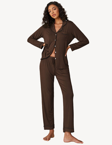 ekouaer-pajama-sets-button-down-schlafanzug-langarm-paspel image 4