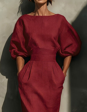 ekouaer-nightgowns-puff-rmel-midikleid-boot-ausschnitt image 5
