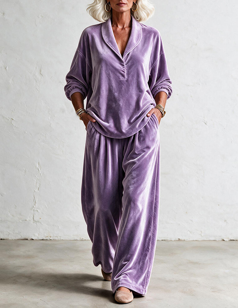 ekouaer-velvet-notch-pyjama-weinrot-samt-knopfleiste image 1