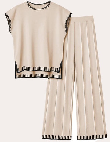 ekouaer-pajama-sets-strick-lounge-set-rmellos-weites-bein image 6
