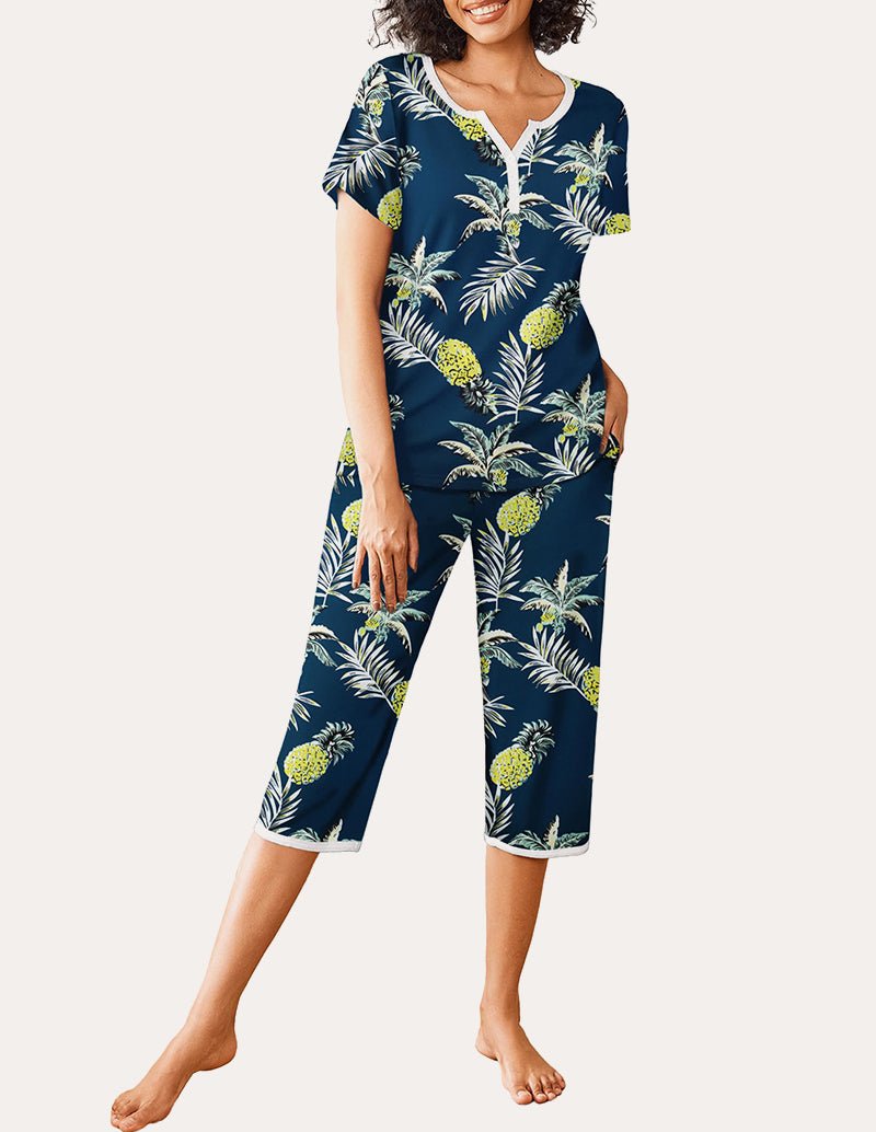 ekouaer-pajama-sets-soft-comfort-pyjama-set-pat1-m-blumen image 3
