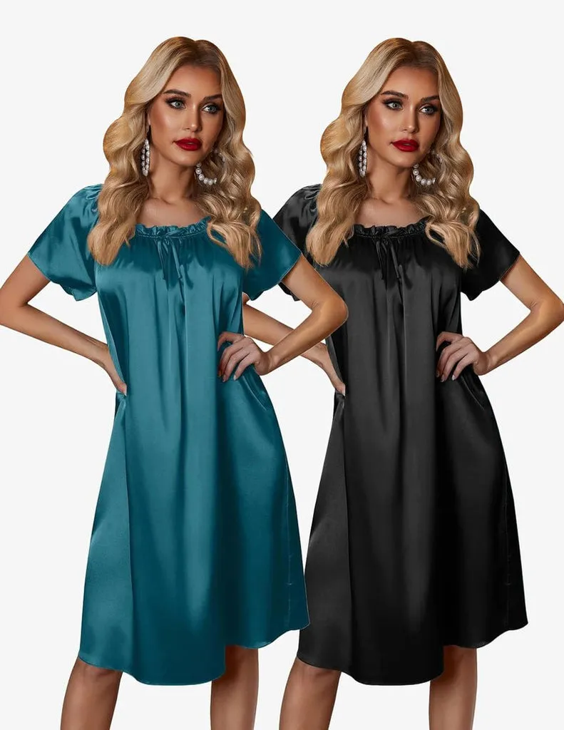 ekouaer-nightgowns-satin-nachthemd-2er-pack-knielang image 1