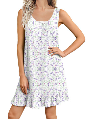 ekouaer-nightgowns-print-nachthemd-rmellos-kurz-mit-stretch image 6