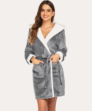 ekouaer-robes-fleece-bademantel-kapuze-mit-g-rtel image 5
