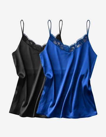 ekouaer-pajama-sets-spitze-tr-gertop-2er-pack-v-ausschnitt image 5