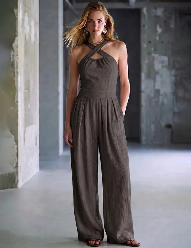 ekouaer-jumpsuits-rollkragen-overall-ripp-stretch-slim image 1