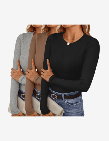 ekouaer-pajama-sets-long-sleeve-shirts-3er-pack-langarmshirt-gerippt image 7