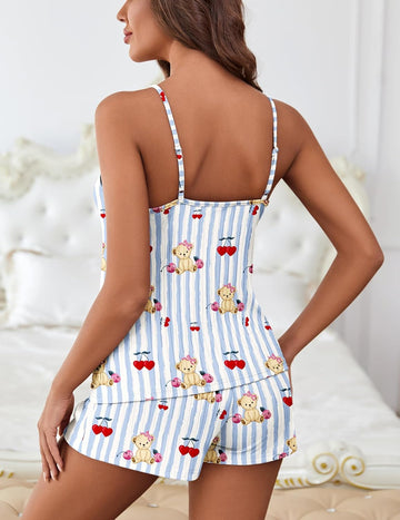 ekouaer-pajama-sets-teddy-pyjama-shorty-tr-ger-2-teilig image 5
