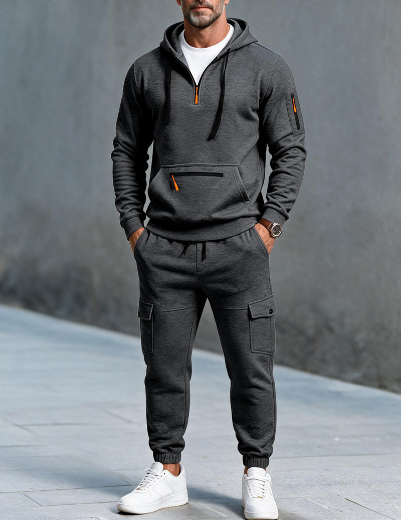 ekouaer-men-kapuzen-jogginganzug-fleece-navy-blue image 6