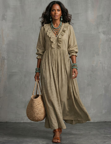 ekouaer-nightgowns-r-schen-maxikleid-v-ausschnitt-matcha-gr-n image 3