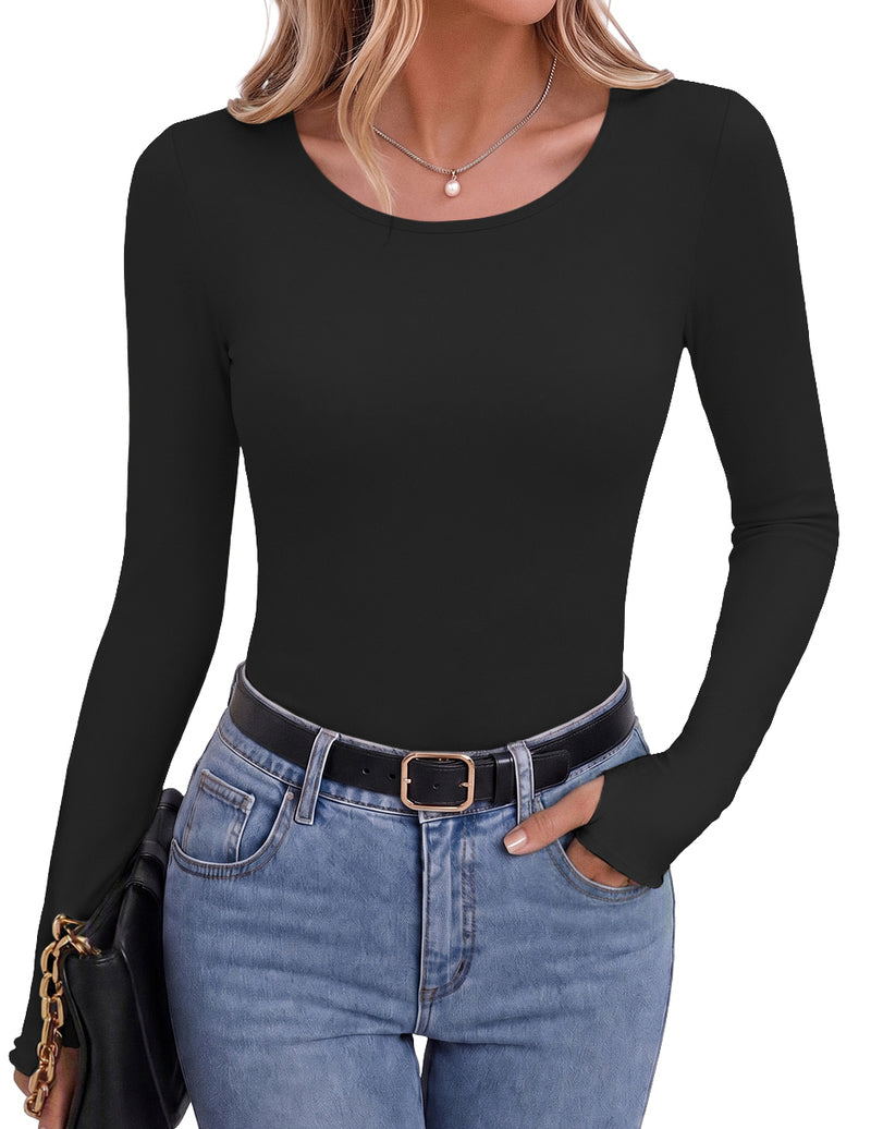 ekouaer-thermals-long-sleeve-crew-neck-slim-fit-thermoshirt-schwarz image 4