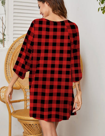 ekouaer-nightgowns-batwing-nachthemd-mit-v-ausschnitt-oversized image 5