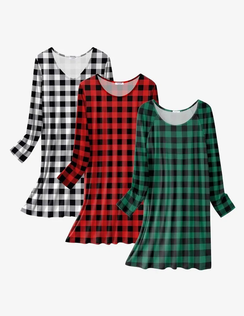 ekouaer-nightgowns-nachthemd-langarm-3er-pack-mix image 1