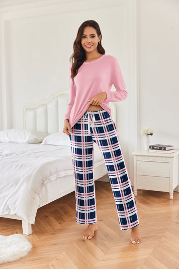 ekouaer-classic-plaid-pyjama-langarm-karo-rundhals-set image 8