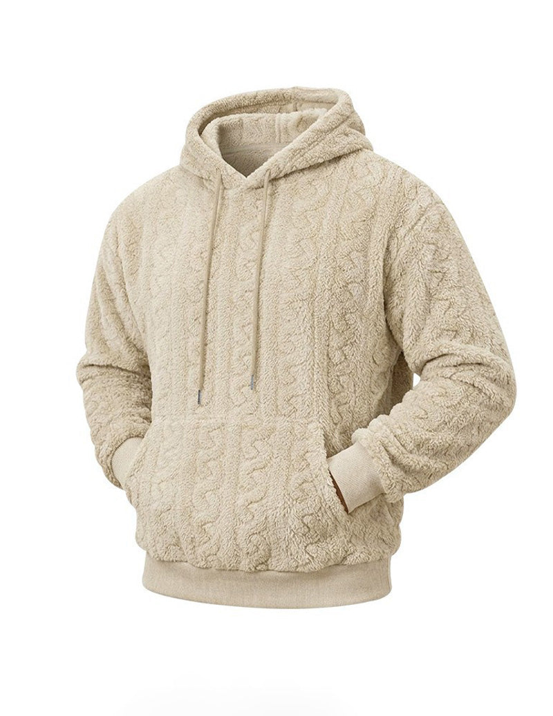ekouaer-men-zopfstrick-kapuzenpullover-halbzip-schwarz image 2