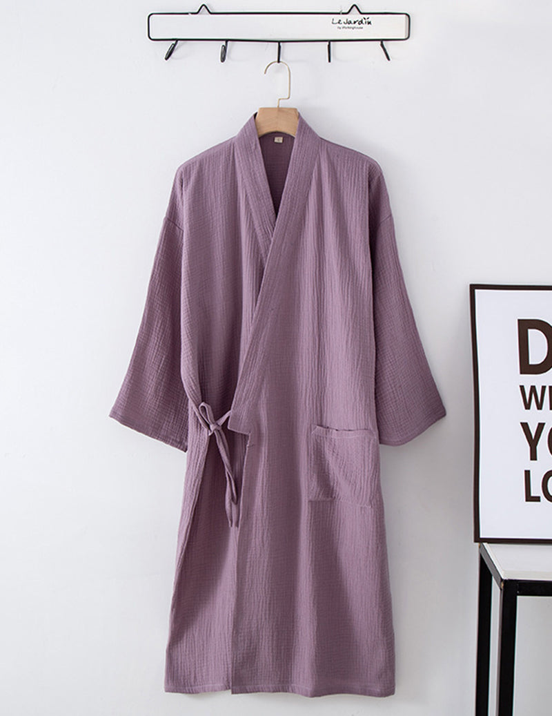 ekouaer-crinkle-gauze-kimono-morgenmantel-white image 2
