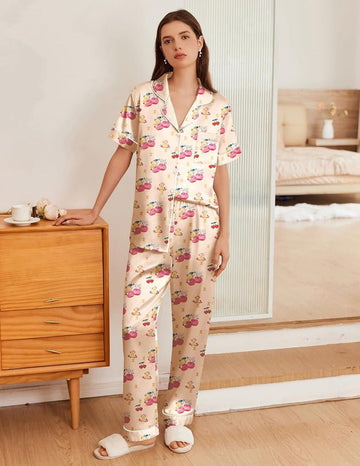 ekouaer-pajama-sets-satin-button-pyjama-kurzarm-lang image 4