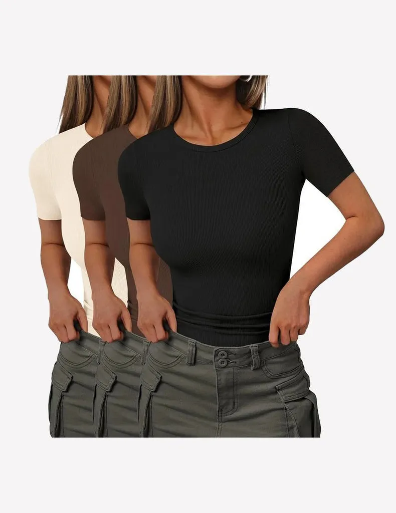 ekouaer-pajama-sets-ripp-t-shirt-3er-pack-schwarz-m image 1