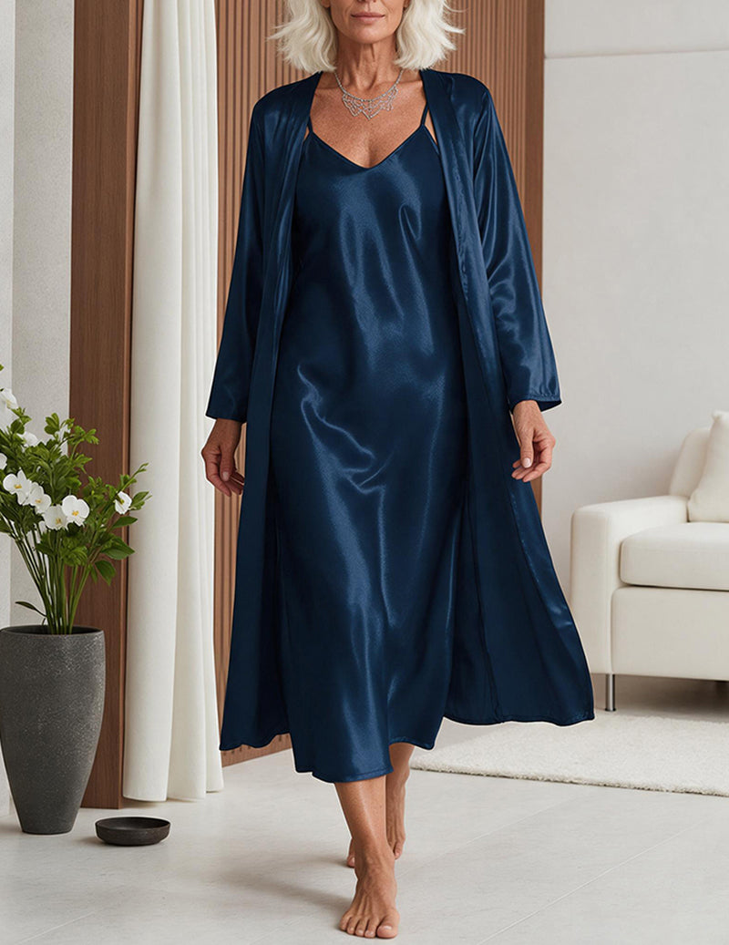 ekouaer-robes-satin-set-nachthemd-und-morgenmantel-2-teilig image 6