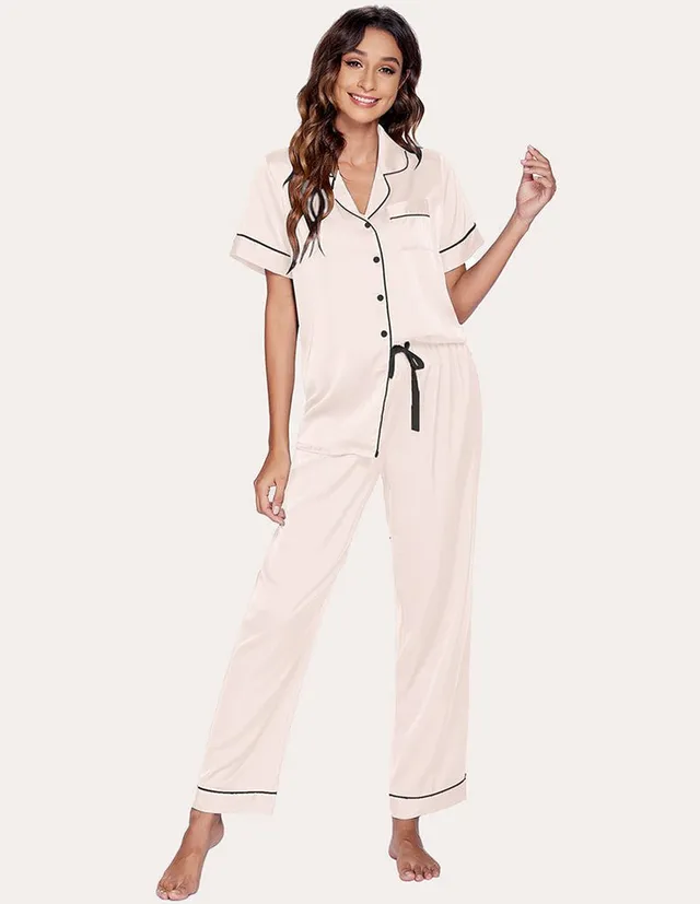 ekouaer-satin-3-teiliges-schlafanzug-set-shorts-hose image 1