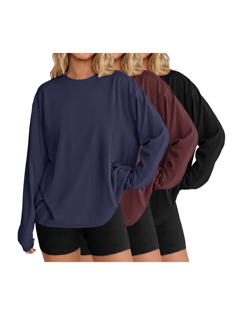 ekouaer-pajama-sets-3-packs-cotton-blend-langarmshirt-schwarz image 7