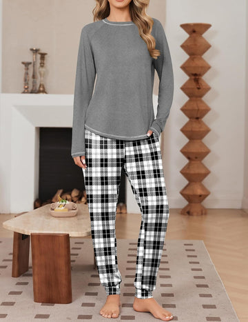 ekouaer-pajama-sets-2er-pack-schlafanzug-langarm-mit-taschen image 3