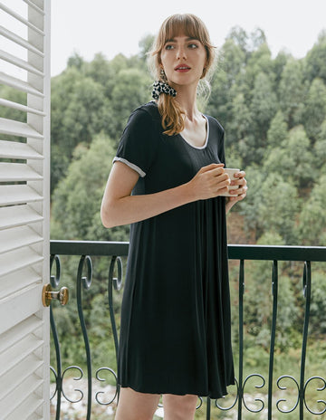 ekouaer-pleated-nachthemd-damen-plissee-schlafkleid image 5