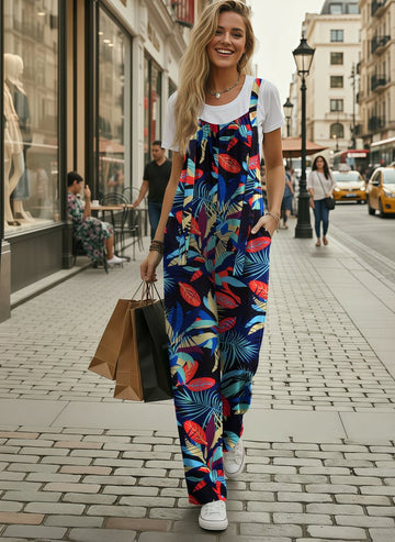 ekouaer-jumpsuits-overall-blumen-damen-jumpsuit-weites-bein image 3