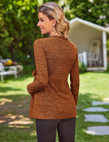 ekouaer-maternity-umstandsshirt-rippe-langarm-elastisch image 7