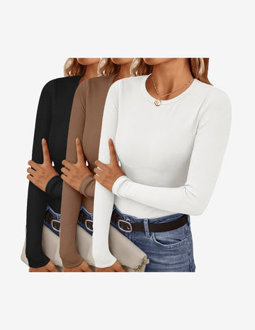 ekouaer-pajama-sets-long-sleeve-shirts-3er-pack-langarmshirt-gerippt image 5