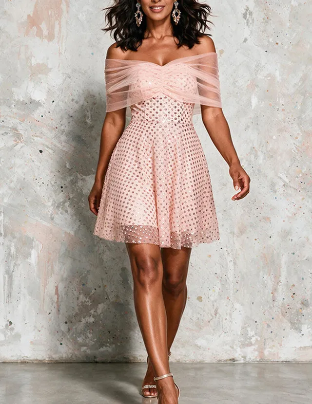 ekouaer-nightgowns-pailletten-abendkleid-hellrosa image 1