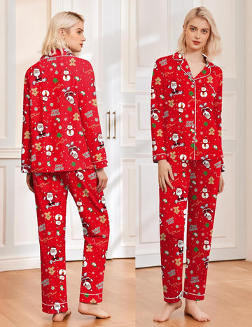 ekouaer-pajama-sets-classic-langarm-schlafanzug-knopfhemd image 7