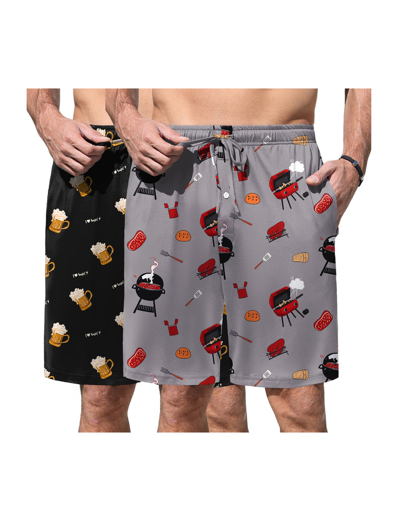 ekouaer-men-pyjama-shorts-2er-pack-elastischer-bund image 1