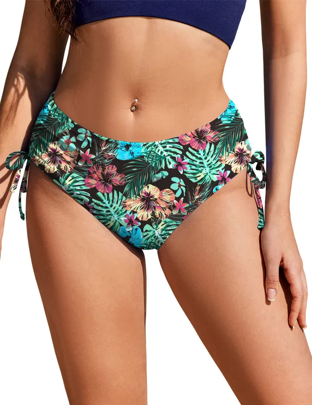 ekouaer-swimwear-bikinihose-mid-waist-badehose-dehnbar image 1