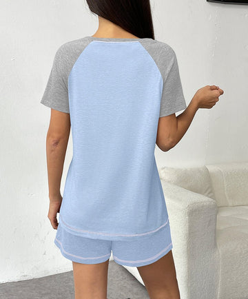 ekouaer-pajama-sets-raglan-lounge-set-schlafanzug-kurzarm image 7