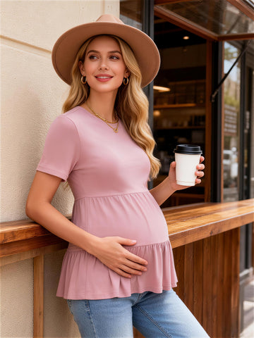 ekouaer-maternity-3er-r-schen-umstandsshirt-kurzarm image 3