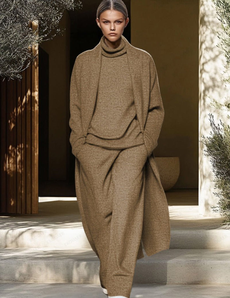 ekouaer-pajama-sets-minimalist-3-tlg-lounge-set-rollkragen image 1