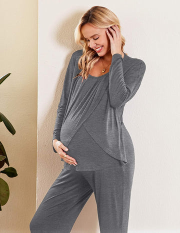 ekouaer-maternity-still-pyjama-langarm-2-teilig image 3
