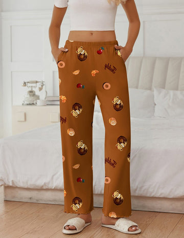 ekouaer-teddy-pyjamahose-lang-weit-mit-taschen image 3