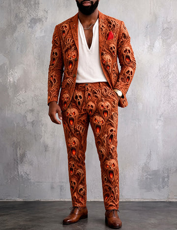 ekouaer-men-anzug-2-teilig-patchwork-blazer-hose-denim-print image 7