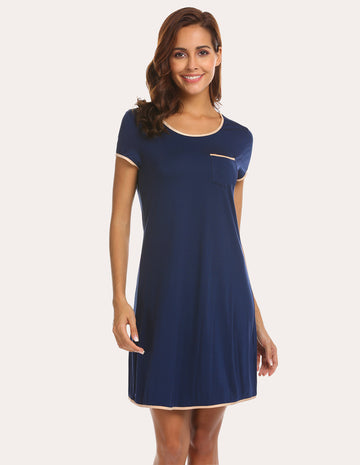 ekouaer-comfy-nightshirt-nachthemd-schlafshirt-kurzarm image 6